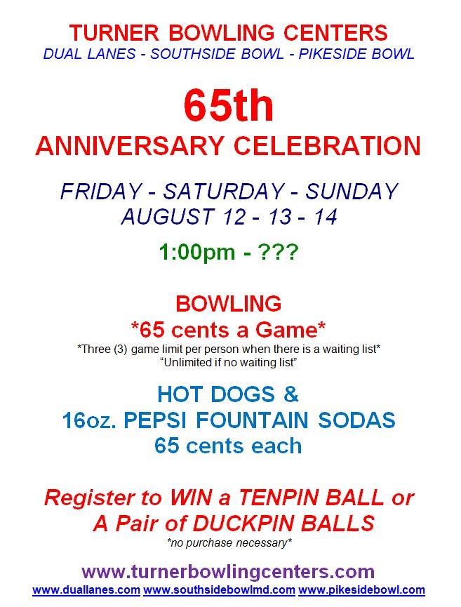 Turner Bowling Centers Ten Pin Bowling Duck Pin Bowling Family